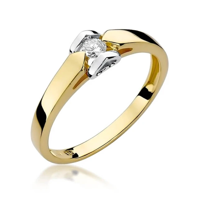 Gold Ring 585 mit Diamant Diamant Diamant 0.09ct