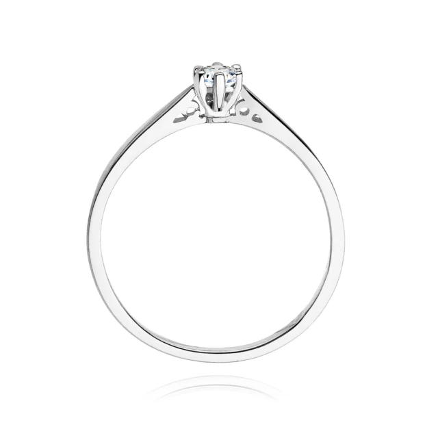 Pierścionek zaręczynowy diament białe złoto 0,10ct