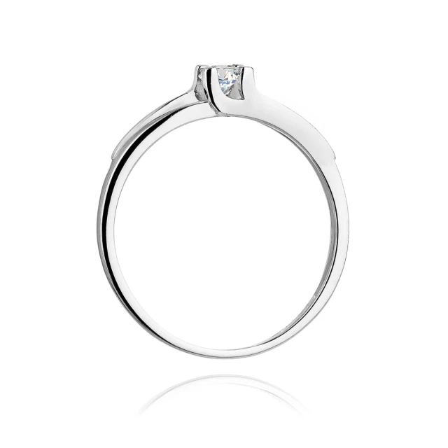 Złoty pierścionek z diamentem Białe złoto EW-246 0,12ct