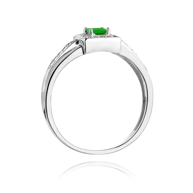 Gold Diamant Ring WeißGold EW-271 Emerald
