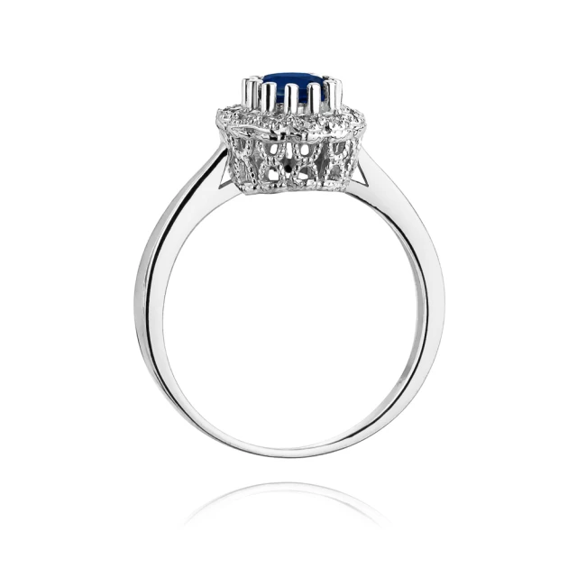 Gold Diamantring Weißgold EW-284 Saphir