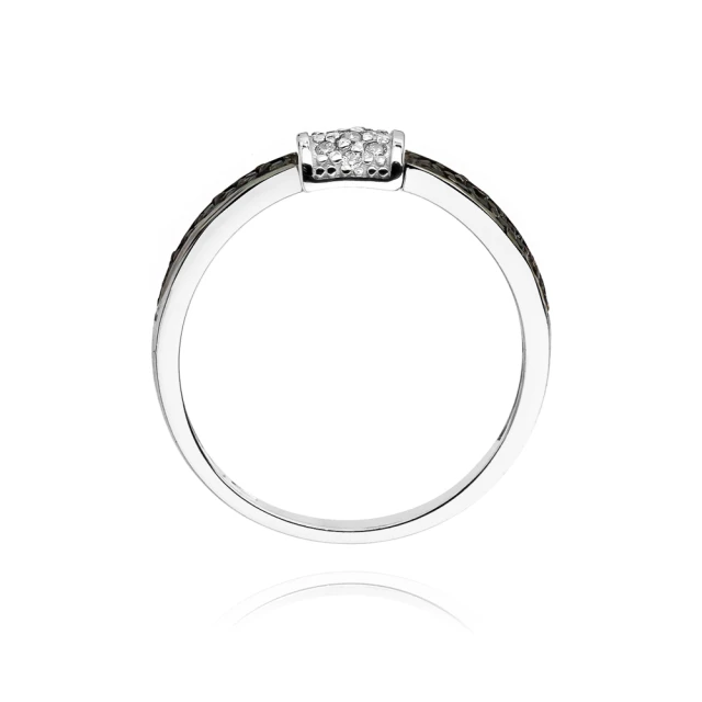 Gold Diamant Ring Weiß Gold EW-297 Weiße Diamanten 0.05ct