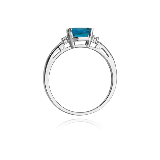 Pierścionek topaz z białego złota 1,10ct