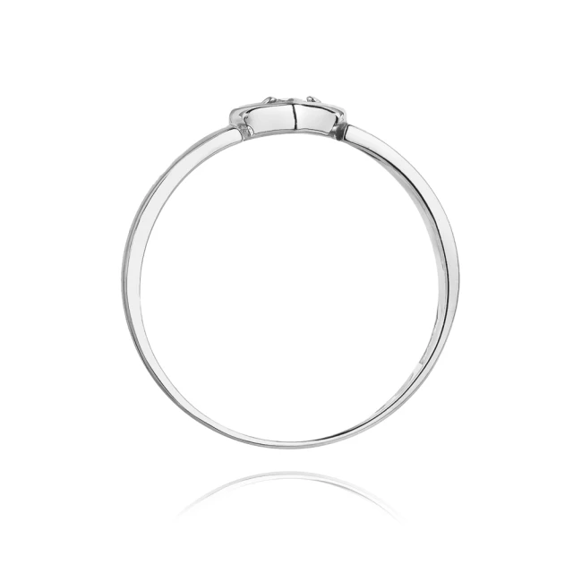Pierścionek obrączka z diamentami białe złoto 0,04ct