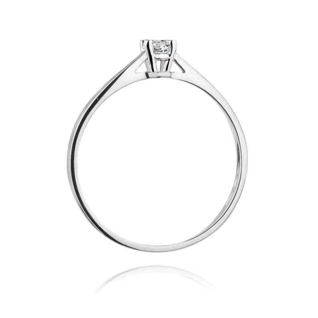 Złoty pierścionek zaręczynowy z diamentem białe złoto 0,15ct