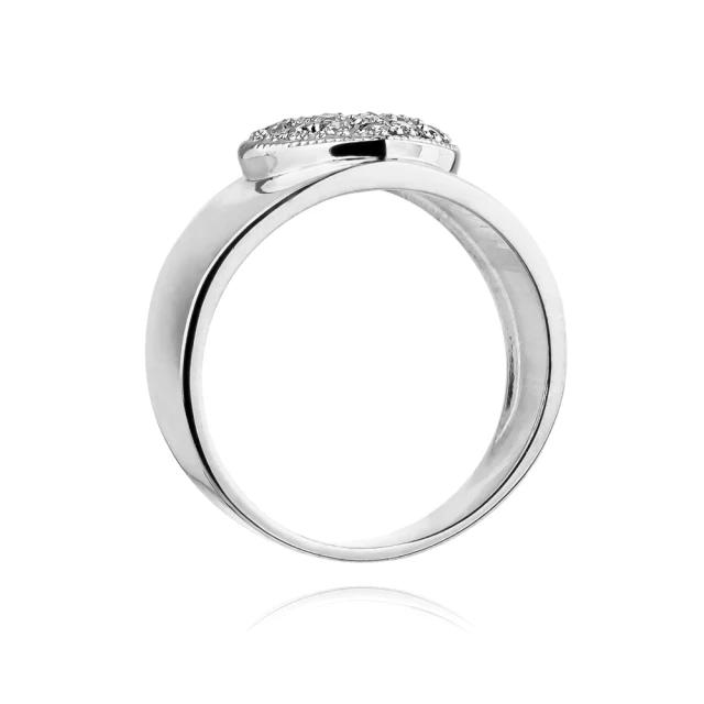 Pierścionek obrączka z diamentami białe złoto 0,26ct