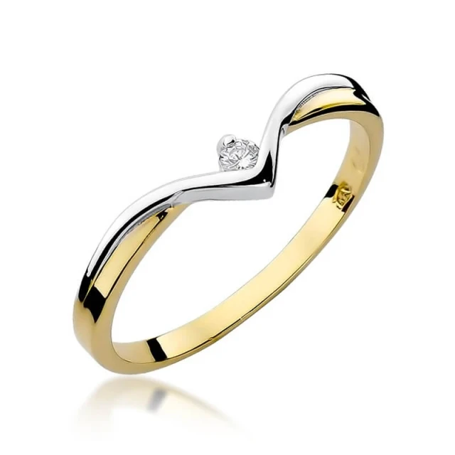 Gold Ring 585 mit Diamant Diamant Diamant 0.04ct