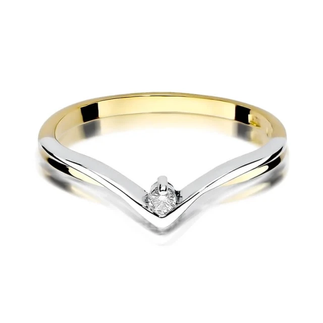 Gold Ring 585 mit Diamant Diamant Diamant 0.04ct