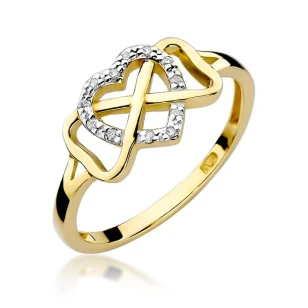 Złoty pierścionek z diamentem EY-287 0,06ct