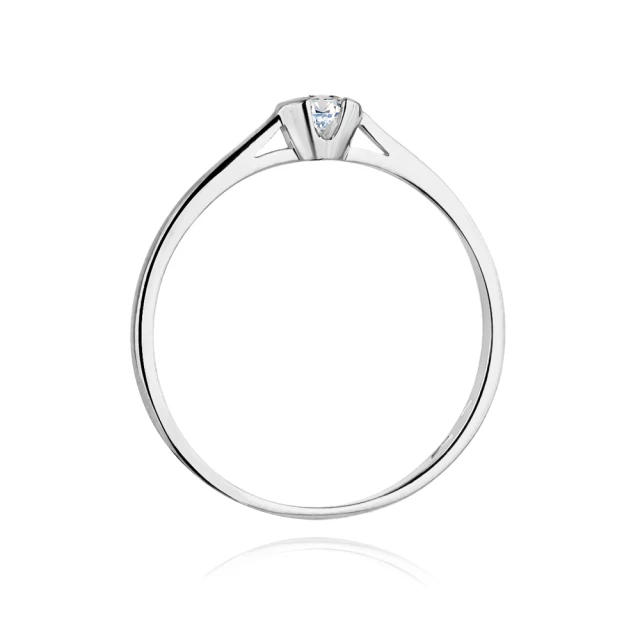 Diament pierścionek białe złoto 0,09ct