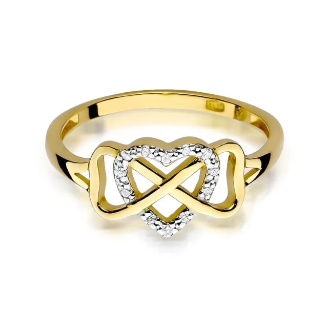 Gold Ring 585 mit Diamant Diamant Diamant 0.06ct