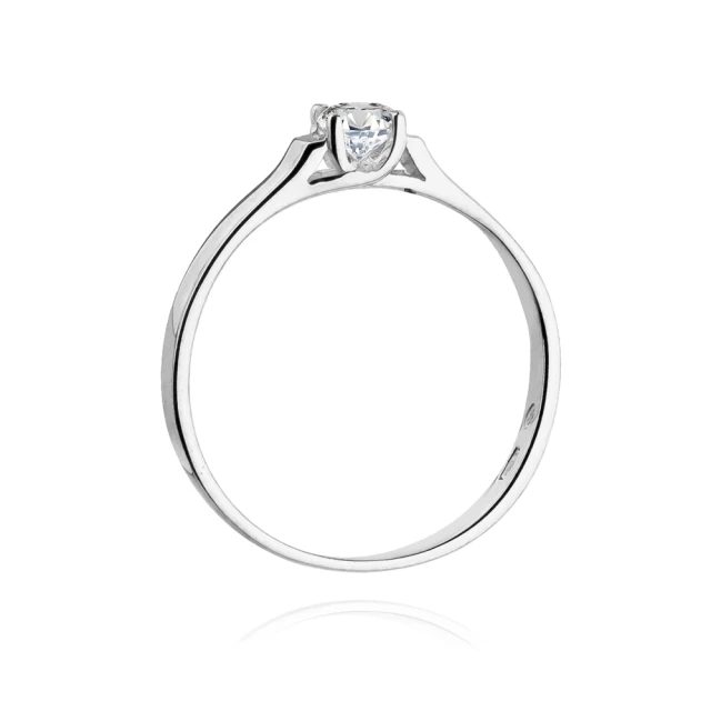 Złoty pierścionek z diamentem Białe złoto EW-381 0,18ct