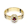 Złoty pierścionek z diamentem EY-238 rubin