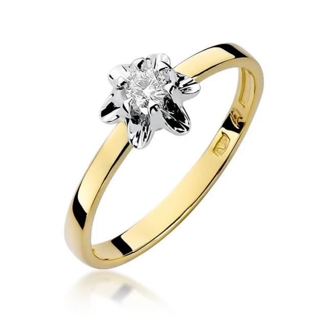 Gold Ring 585 mit Diamant Diamant Diamant 0.10ct