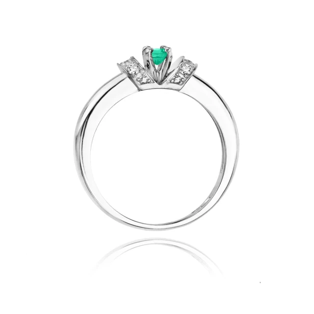 Gold Diamant Ring WeißGold EW-43 Emerald