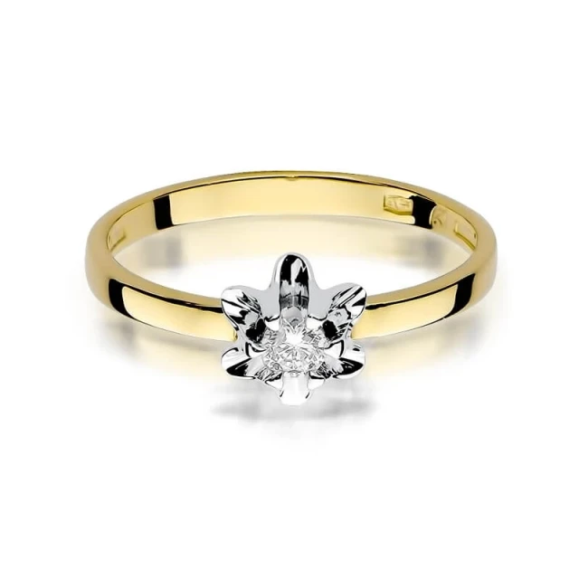 Gold Ring 585 mit Diamant Diamant Diamant 0.10ct