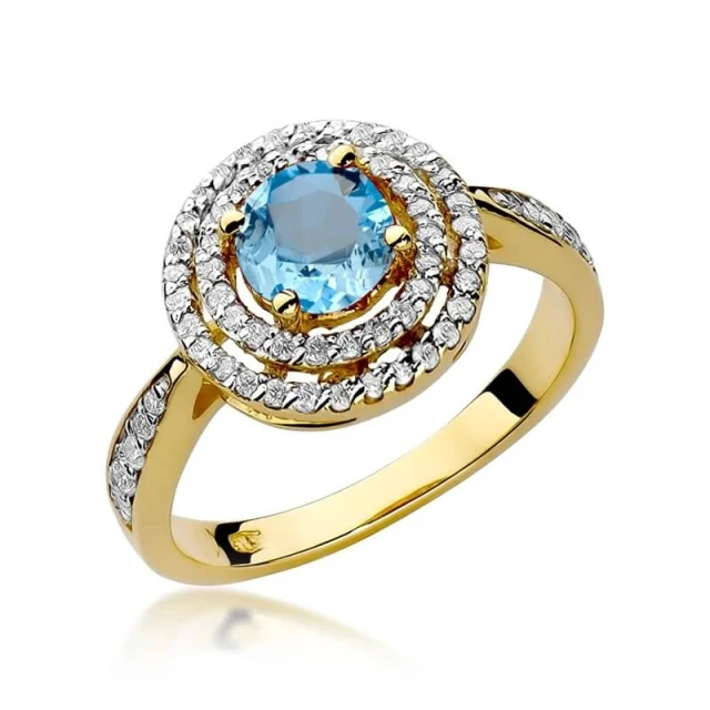 Goldring 585 mit Diamanttopaz 0,80ct