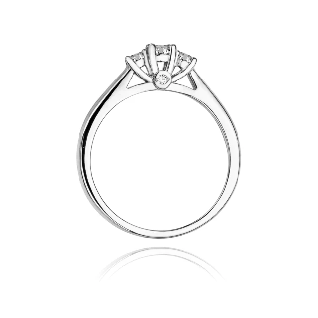 Złoty pierścionek z diamentem białe złoto 0,22ct