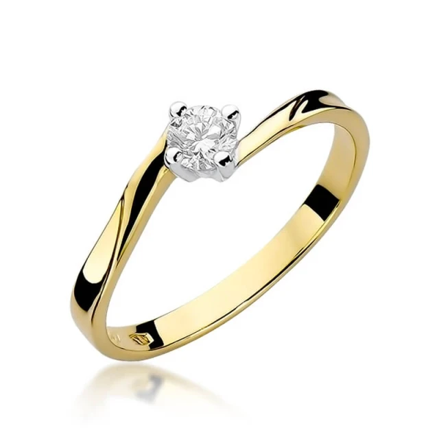 Gold Ring 585 mit Diamant Diamant Diamant 0.20ct