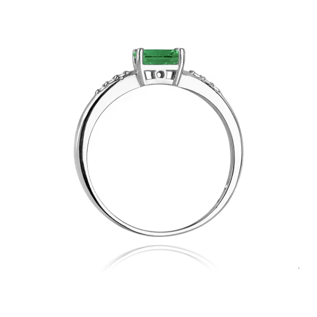 Gold Diamant Ring WeißGold EW-77 Emerald