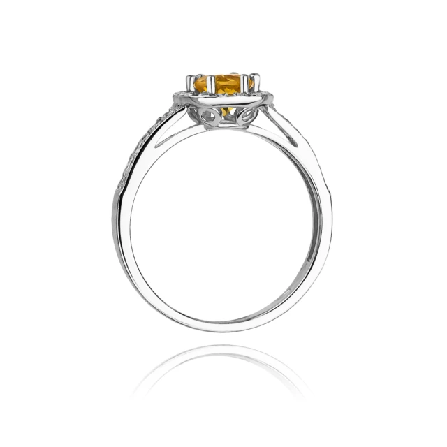 Gold Diamant Ring WeißGold EW-87 Zitrone