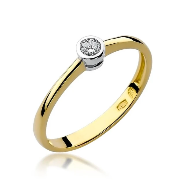 Gold Ring 585 mit Diamant Diamant Diamant 0.10ct