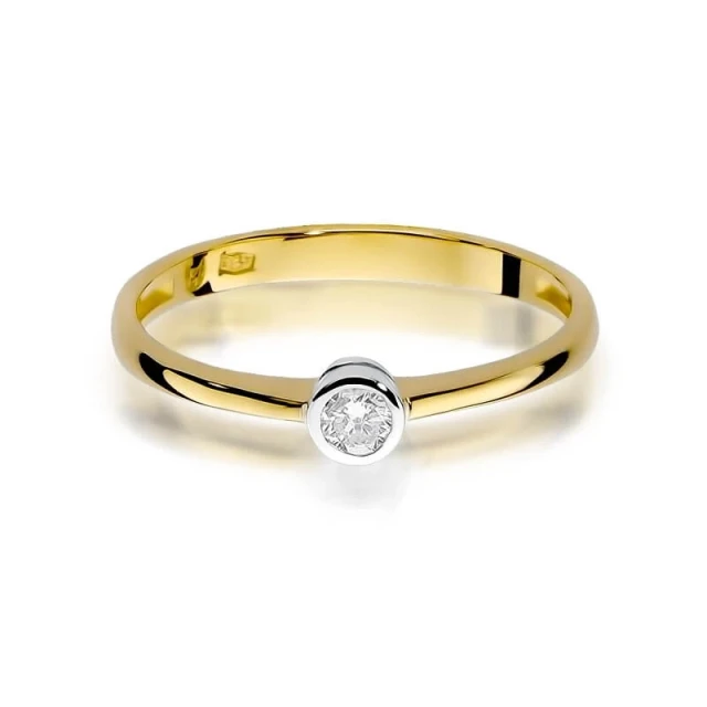 Gold Ring 585 mit Diamant Diamant Diamant 0.10ct