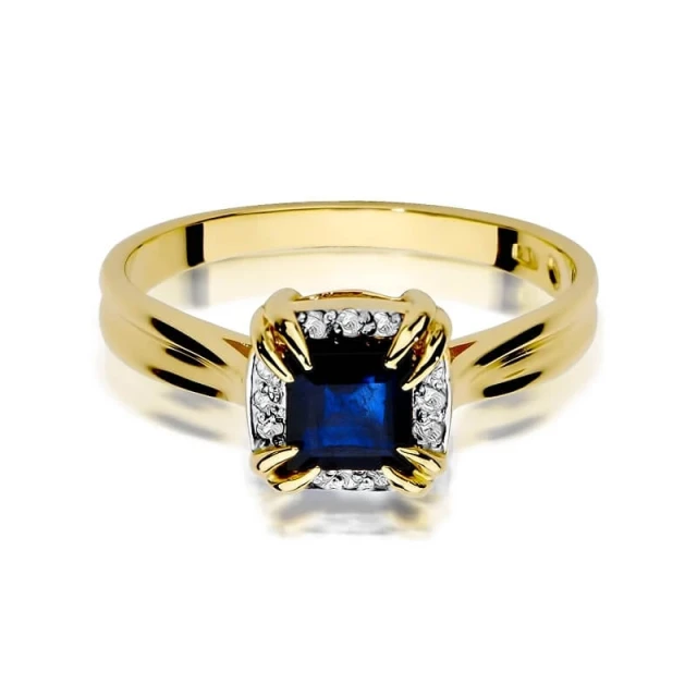 Goldring 585 mit Diamant Saphir 0,70ct