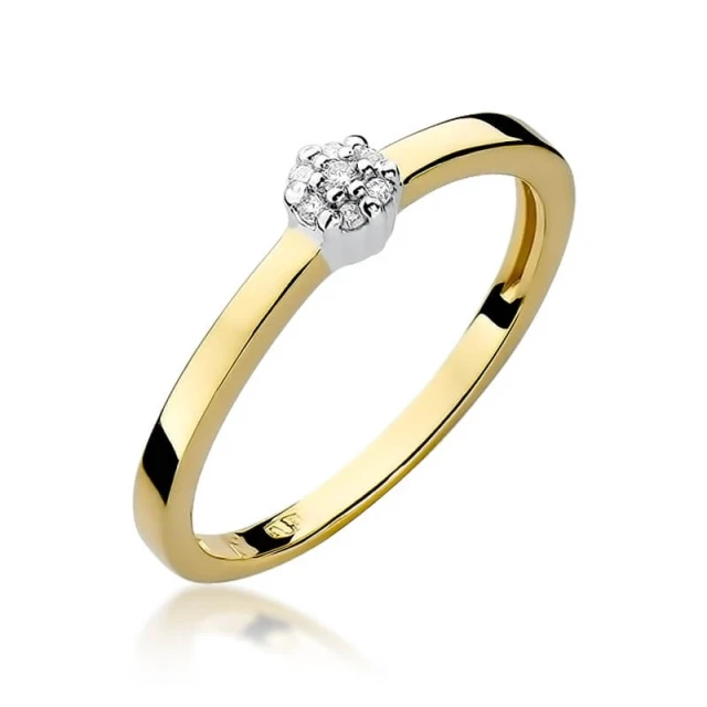 Gold Ring 585 mit Diamant Diamant Weiß 0.04ct