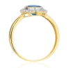 Złoty pierścionek 585 duży niebieski kamień| ERgold