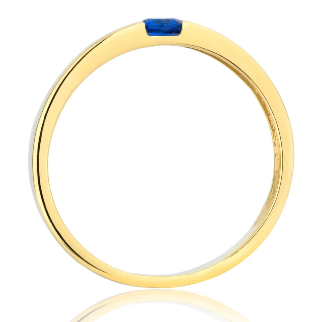 Goldener Ring blauer Stein 585