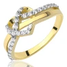 Złoty pierścionek zaręczynowy serce kamienie cyrkonie P1.762 | ERgold