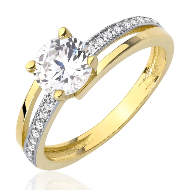 Zaręczynowy pierścionek z cyrkonią złoto 333