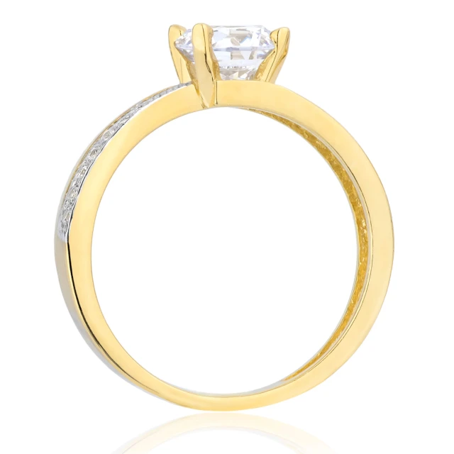 Zaręczynowy pierścionek z cyrkonią złoto 585