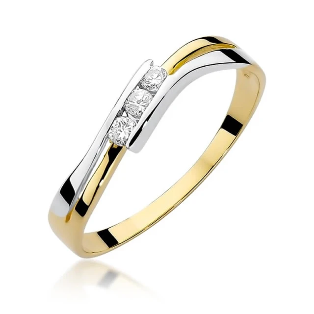 Gold Ring 585 mit Diamant Diamant Diamant 0.12ct