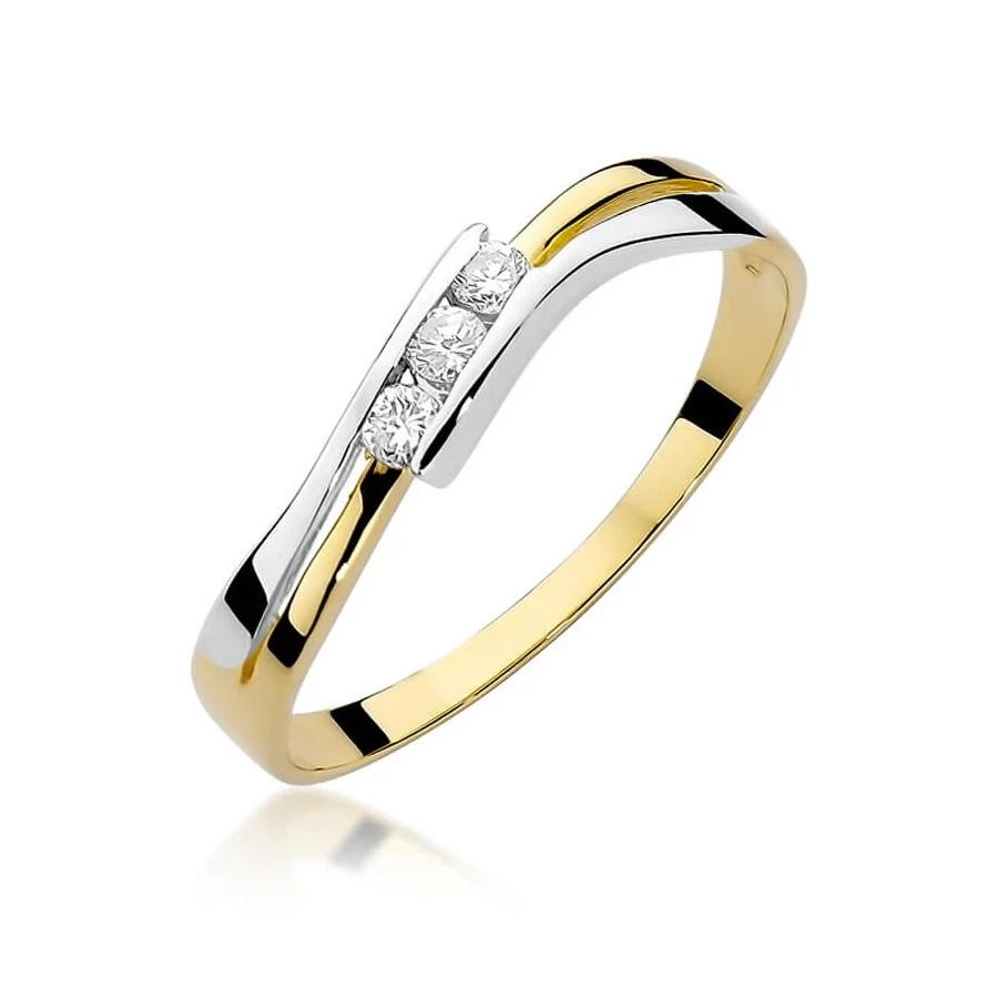 Złoty pierścionek z diamentem EY-159 0,12ct