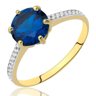 Niebieski kamień w pierścionku złoto 333 P3.1573n | ERgold
