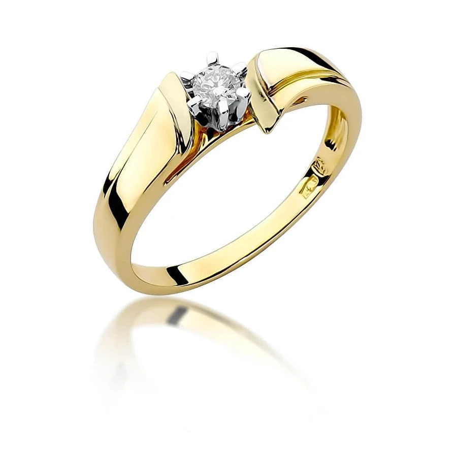 Złoty pierścionek z diamentem EY-300 0,12ct