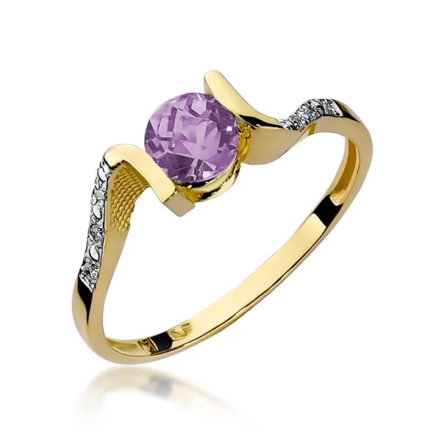 Goldring 585 mit Diamant-Amethyst 0,50ct