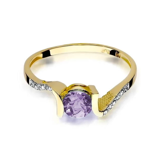 Goldring 585 mit Diamant-Amethyst 0,50ct