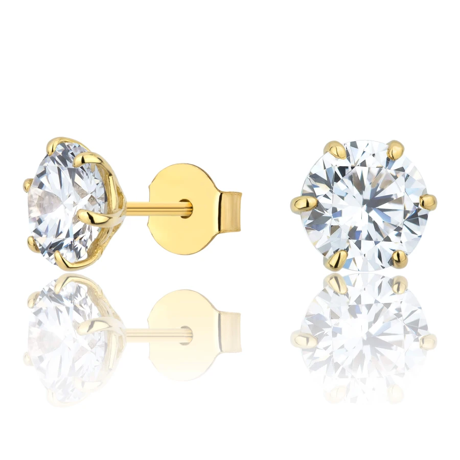 Goldene Ohrringe BIG STONE Zirconia K1.709 | ergold