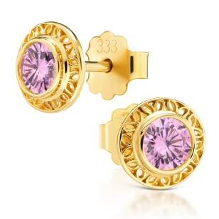 OPENWORK GOLD OHRRINGE Pink Zirkonia Test 585 K1.815Psr | ergold