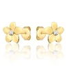 Goldene Ohrringe mit Zirkoniafeder FLOWERS K2.1174 | ergold