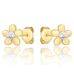 GOLDENE OHRRINGE ZIRKONIA BLUMEN K2.1179 | ergold