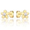 GOLDENE OHRRINGE ZIRKONIA BLUMEN K2.1179 | ergold