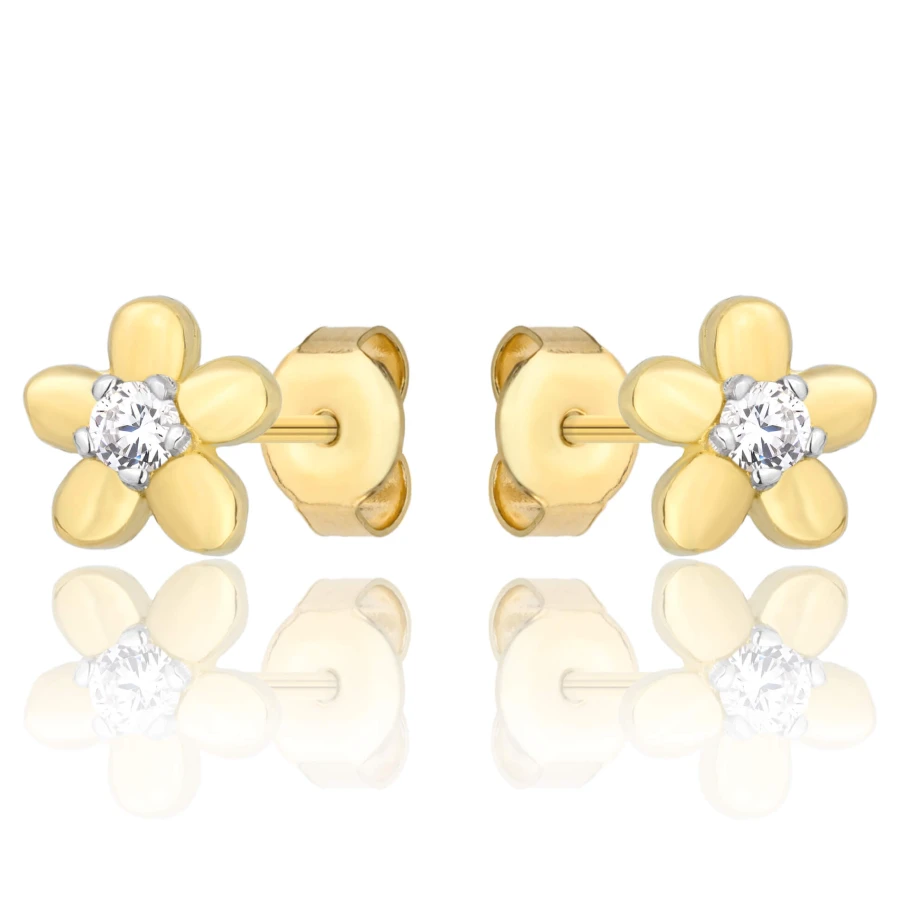 GOLDENE OHRRINGE ZIRKONIA BLUMEN K2.1179 | ergold