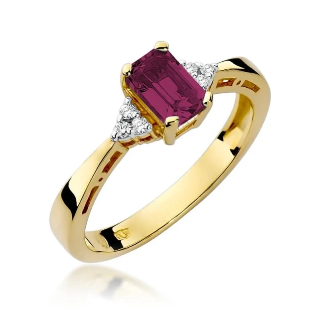 Gold Ring 585 mit Diamant Rubin 0,80ct