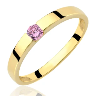 Goldener Ring rosa Stein Versuch 585 P1.114rP | ergold