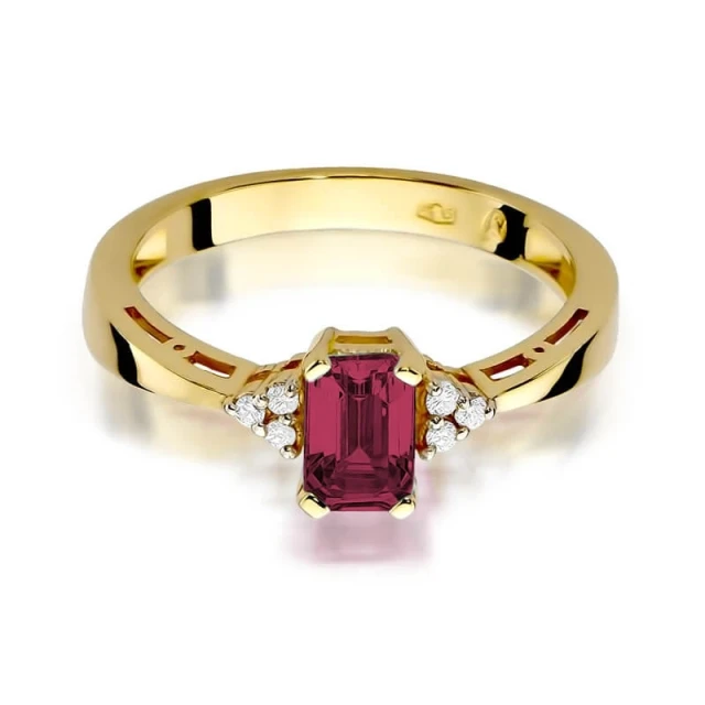 Gold Ring 585 mit Diamant Rubin 0,80ct