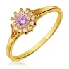 Eleganter Goldring Rosa Blume